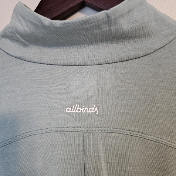 Allbirds Quarter Zip Pullover Natural Run Mid Layer Green Hush Athleisure Casual - Picture 4 of 10